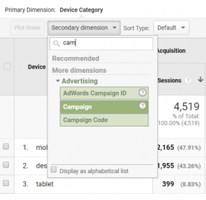 campagin tracking in google analytics